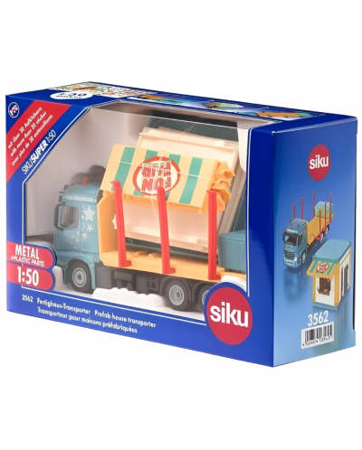 Σετ παιχνιδιού Siku - φορτηγό με προκατασκευασμένο σπίτι - 8