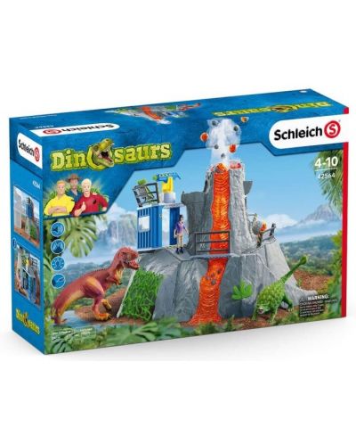 Σετ παιχνιδιού Schleich Dinosaurs - Βάση κατασκήνωσης , αποστολή στο ηφαίστειο - 4