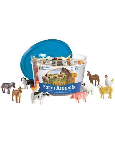Σετ παιχνιδιών Learning Resources - Ζώα φάρμας, 60 τεμάχια - 1