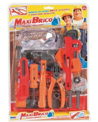 Σετ παιχνιδιού με εργαλεία RS Toys - Maxi Brico, 15 κομμάτια - 1