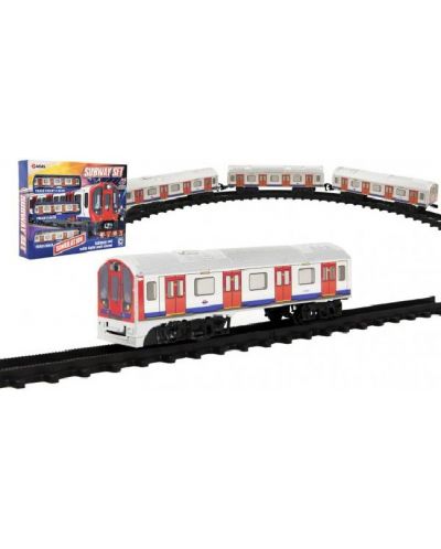 Σετ παιχνιδιού Raya Toys - Ηλεκτρικό μετρό με ράγες, 88 cm - 1