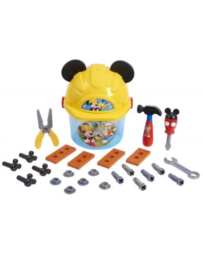 Σετ παιχνιδιού Just Play Disney Mickey - Παιδικά εργαλεία σε κουβά με κράνος - 1