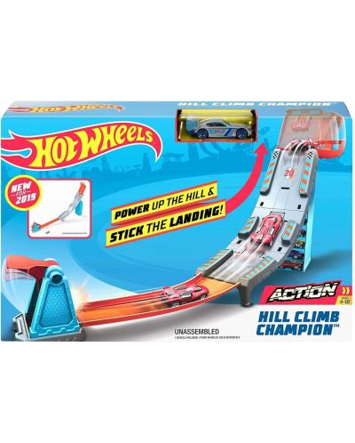 Σετ παιχνιδιού Hot Wheels Action - Πίστα με εκτοξευτήρα, Hill Climb Champion - 1