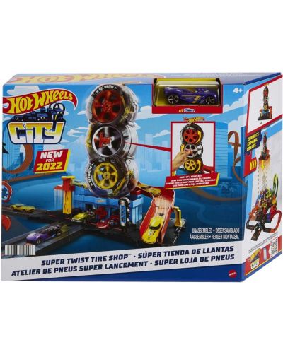 Σετ παιχνιδιού Mattel Hot Wheels - Μοντέρνο κέντρο της πόλης για ελαστικά - 3