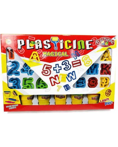 Σετ παιχνιδιού  Raya Toys -Μοδελίνη  με γράμματα και αριθμούς - 1