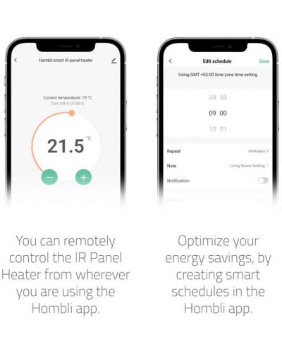 Υπέρυθρη θερμάστρα πάνελ - Hombli, Smart, 400W, ασημί - 8