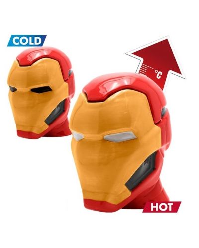 Κούπα 3D ABYstyle Marvel: Iron man - Helmet (με θερμικό εφέ) - 3