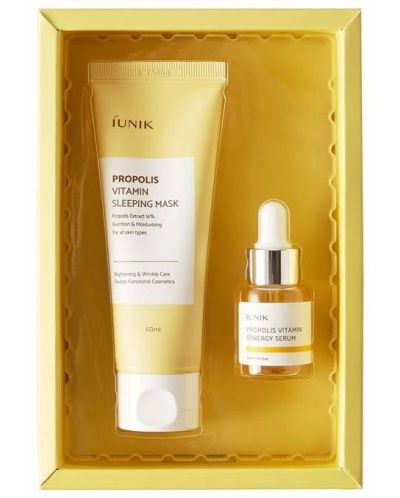 iUNIK Σετ Propolis Edition - Μάσκα νύχτας και  serum, 60 + 15 ml - 2