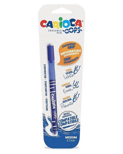 Σβήσιμο στυλό με γόμα Carioca Oops - μπλε - 1