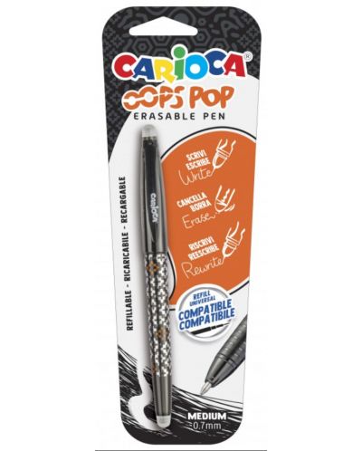 Σβήσιμο στυλό Carioca Oops Pop - Μαύρο - 1