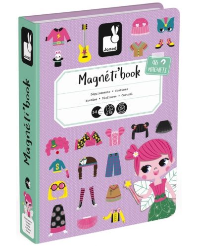 Παιδικό μαγνητικό βιβλίο Janod - Κορίτσια με μαγνητικά ρούχα - 1