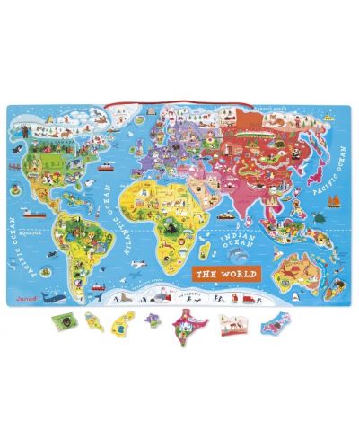 Παιδικό μαγνητικό παιχνίδι Janod - Παγκόσμιος Χάρτης, στα αγγλικά - 3