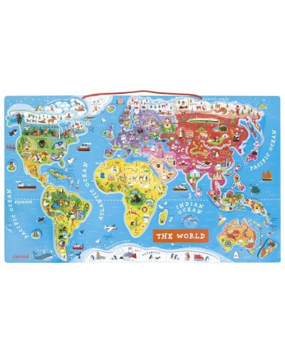 Παιδικό μαγνητικό παιχνίδι Janod - Παγκόσμιος Χάρτης, στα αγγλικά - 2