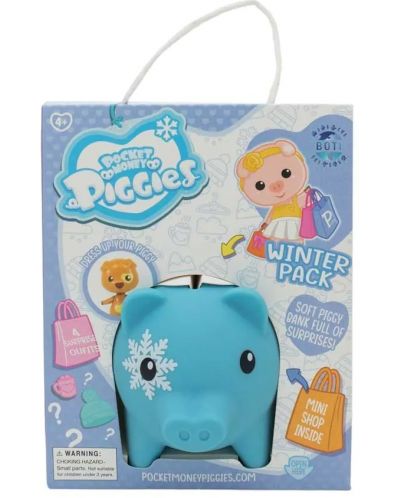 Κουμπαράς Boti Pocket Money Piggies - Μπλε, με αξεσουάρ - 1