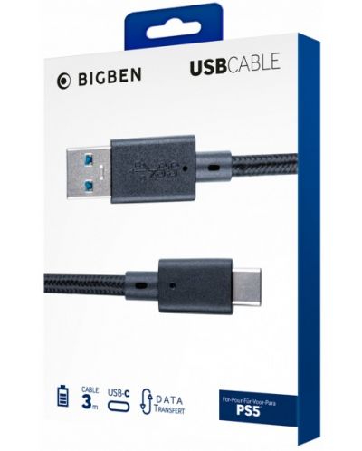 Καλώδιο  Nacon - Charge & Data USB-C Braided Cable 3 m (PS5) - 3