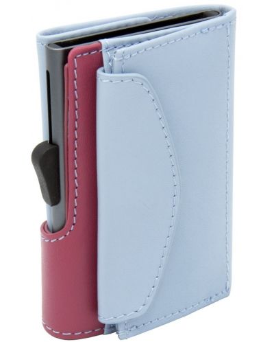 Θήκη καρτών C-Secure - πορτοφόλι και τσαντάκι για νομίσματα, μπλε και ροζ - 3