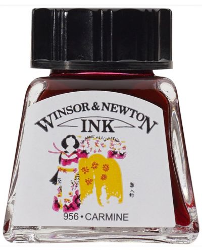 Μελάνι καλλιγραφίας Winsor & Newton - Carmine, 14 ml - 1
