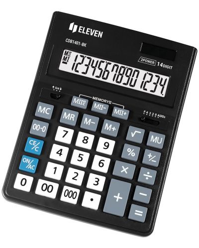 Αριθμομηχανή Eleven - CDB1401-BK, επιφάνεια εργασίας, 14 ψηφία, μαύρο - 1