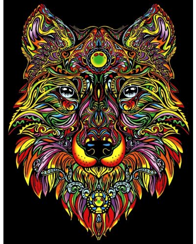 Εικόνα χρωματισμού ColorVelvet - Λύκος, 29.7 х 21 cm - 1
