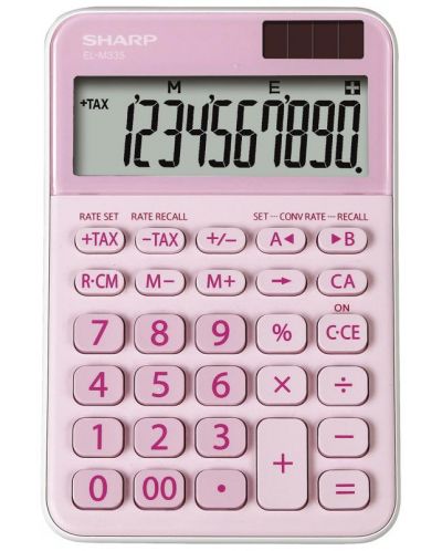 Αριθμομηχανή Sharp - EL-M335BPK, επιφάνεια εργασίας, ροζ, 10 dgt - 1