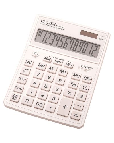 Αριθμομηχανή Citizen - SDC-444XR, 12ψήφιο, λευκό - 1