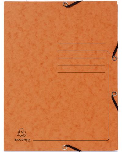 Φάκελος από χαρτόνι Exacompta - με λάστιχο, πορτοκαλί - 1