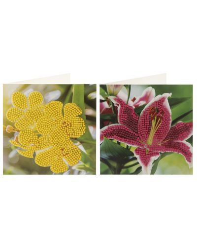 Κάρτες σχεδίασης με χάντρες Grafix -Λουλούδια, 2 τεμάχια, 13 x 13 cm - 3