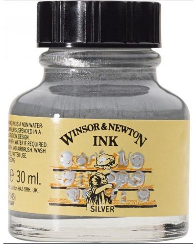 Μελάνι καλλιγραφίας Winsor & Newton - Ασημί, 30 ml - 1
