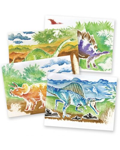Εικόνες για χρωματισμό  DinosArt - Δεινόσαυροι, με μπογιές ακουαρέλας - 3