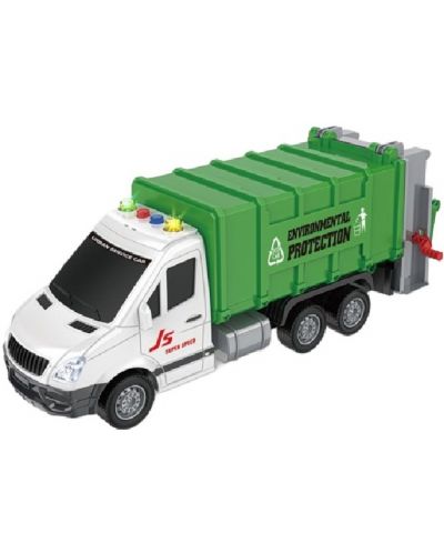 Σκουπιδιάρικο Raya Toys - Truck Car με κάρτες ταξινόμησης,μουσική και φώτα, 1:16 - 1