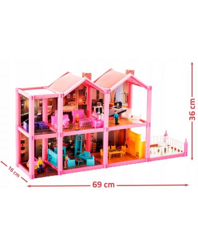 Κουκλόσπιτο MalPlay - Lovely House με 6 δωμάτια, έπιπλα και φιγούρες , 136 μέρη - 9