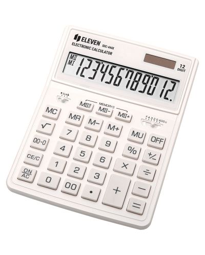 Αριθμομηχανή Eleven - SDC-444XRWHE, 12 ψηφία, λευκό - 1