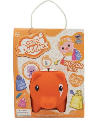 Κουμπαράς Boti Pocket Money Piggies - Πορτοκαλί, με αξεσουάρ. - 1