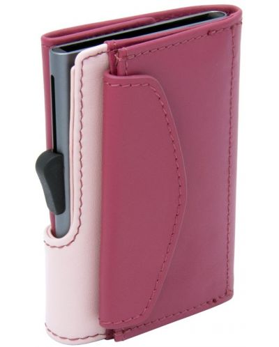 Θήκη καρτών C-Secure - πορτοφόλι και τσαντάκι νομισμάτων, ροζ και μωβ - 2