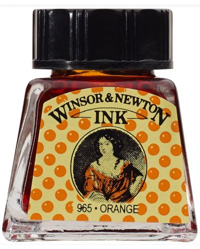 Μελάνι καλλιγραφίας Winsor & Newton - Πορτοκάλι, 14 ml - 1