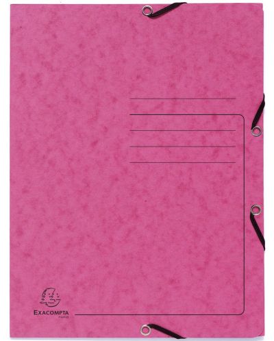 Φάκελος από χαρτόνι  Exacompta - με λάστιχο, ροζ - 1
