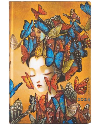 Ημερολόγιο-σημειωματάριο Paperblanks Madame Butterfly - Οριζόντιο, 88 φύλλα, 2024 - 1