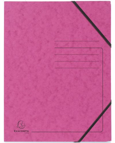 Φάκελος από χαρτόνι  Exacompta -με λάστιχο, ροζ - 1