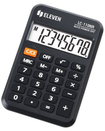 Αριθμομηχανή Eleven - LC-110NR, τσέπη, 8 ψηφία, μαύρο - 1