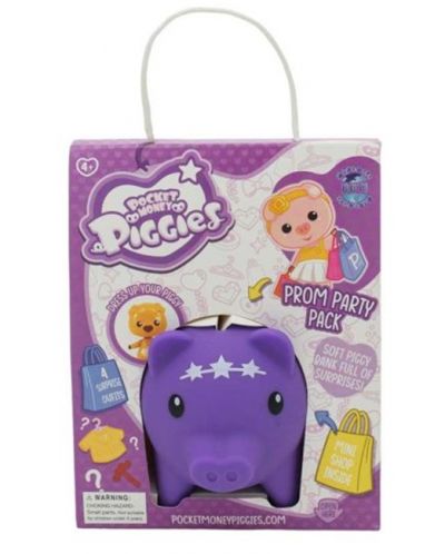 Κουμπαράς Boti Pocket Money Piggies - Μωβ, με αξεσουάρ - 1