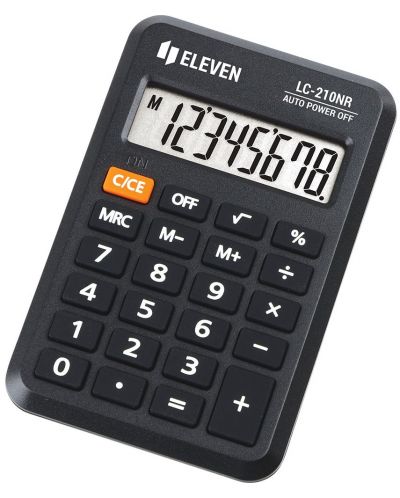 Αριθμομηχανή Eleven - LC-210NR, τσέπη, 8 ψηφία, μαύρο - 1