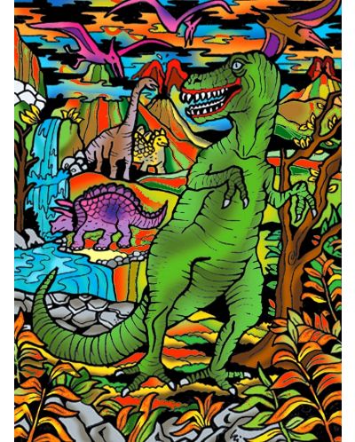 Εικόνα χρωματισμού ColorVelvet - Δεινόσαυροι, 47 х 35 cm - 1