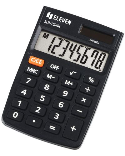 Αριθμομηχανή Eleven - SLD-100NR, τσέπη, 8 ψηφία, μαύρο - 1