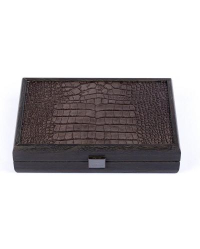 Τράπουλα  Manopoulos, ξύλινο κουτί με στάμπα από δέρμα κροκόδειλου - 3