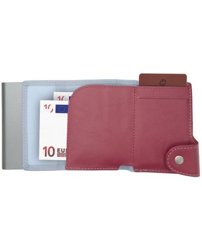 Θήκη καρτών C-Secure - πορτοφόλι και τσαντάκι για νομίσματα, μπλε και ροζ - 2