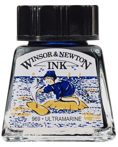 Μελάνι καλλιγραφίας Winsor & Newton - Ultramarine, 14 ml - 1