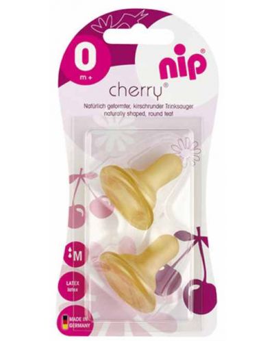 Θηλές από καουτσούκ NIP - Cherry, 0-6 μ, flow M, 2 τεμάχια - 2