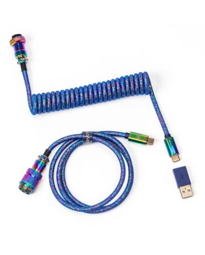 Καλώδιο πληκτρολογίου Keychron - Blue Colorful Premium, USB-C/USB-C, μπλε - 1