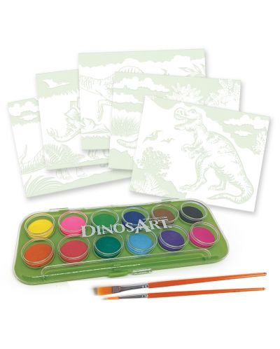 Εικόνες για χρωματισμό  DinosArt - Δεινόσαυροι, με μπογιές ακουαρέλας - 2