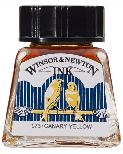 Μελάνι καλλιγραφίας Winsor & Newton - Κίτρινο, 14 ml - 1